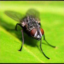 Generated sample: a fly on a leaf