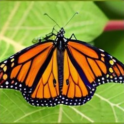 Generated sample: a monarch butterfly