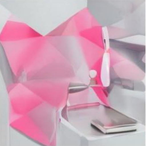REPA: a modern pink geometric wall design with a sleek lamp